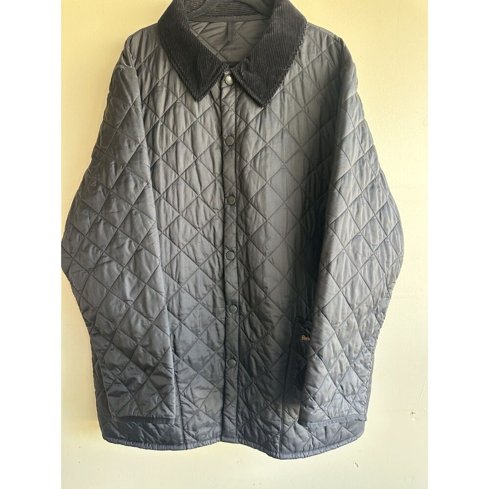 Barbour Heritage Liddesdale Quilted Jacket Men's XXL Black Corduroy Collar